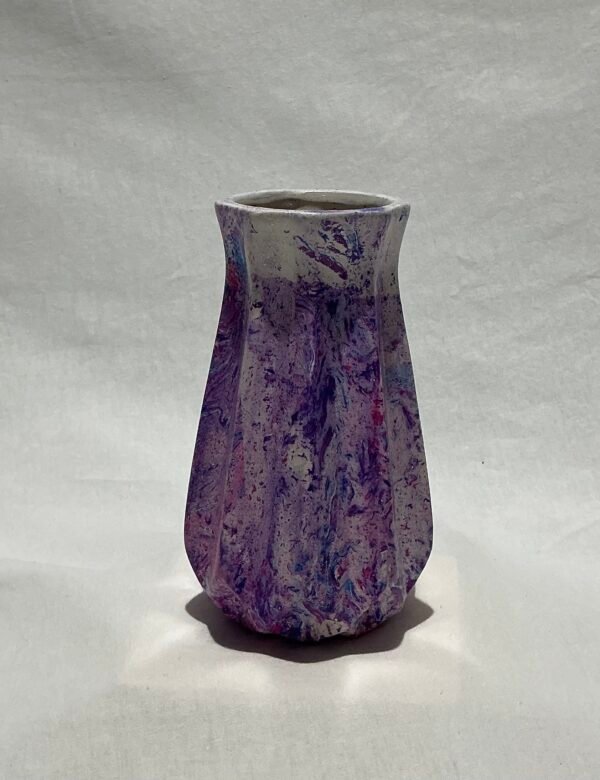 Wide Mouth - Rippled Tall/Small Ceramic Vase - Image 5