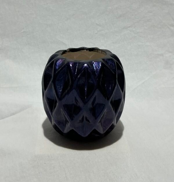 Raised Diamond Ceramic Vase Short/Small - Image 2